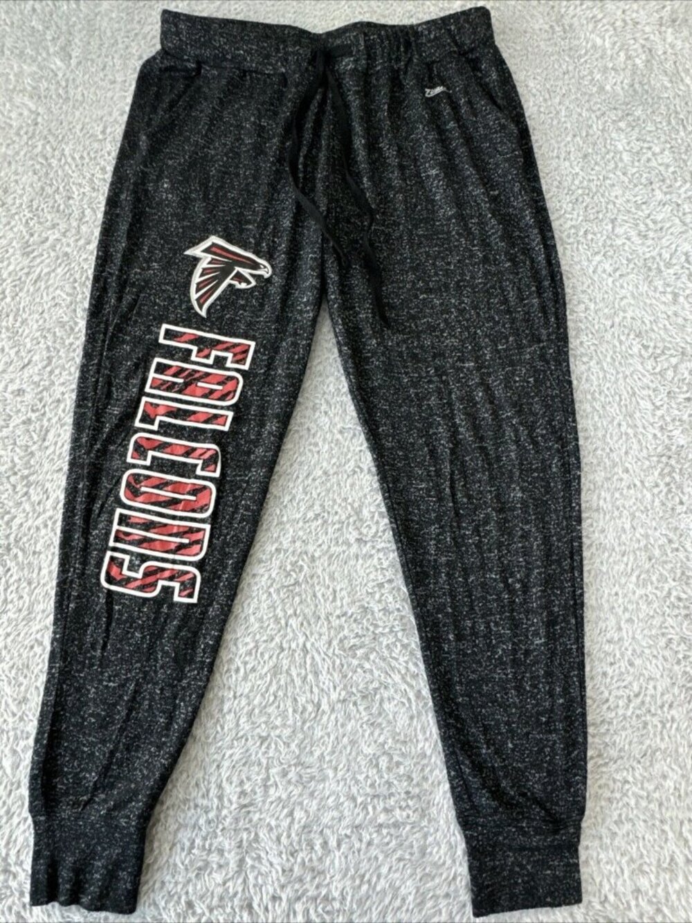 NFL Womens Atlanta Falcons Zubaz Jogger Pants Heather Black Medium Team Apparel